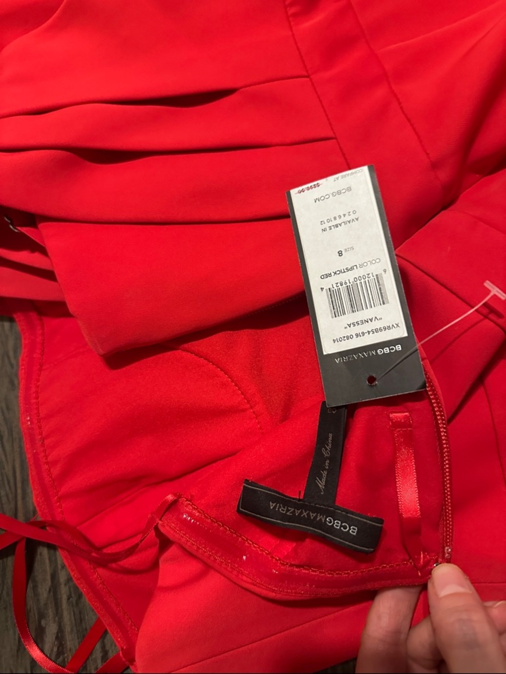 BCBGMaxAzria One-Shoulder Ruffle Mini Dress in Bright Red - Picture 4 of 6